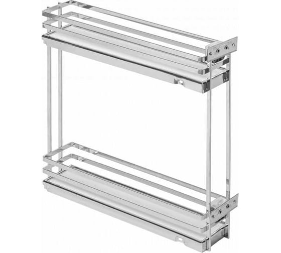 Изображение товара Двухуровневое боковое карго GTV MOVIX PRO к ящику 150 мм, хром, белый коврик, плоский прут  KO-150BO-01B