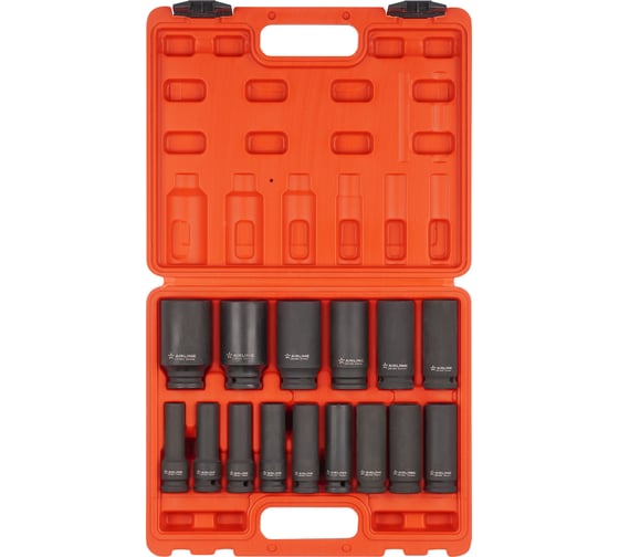 Изображение товара Набор головок ударных удлиненных 1/2"DR, 78 мм, 15 предметов (10-32 мм), пластиковый кейс Airline ATAS079