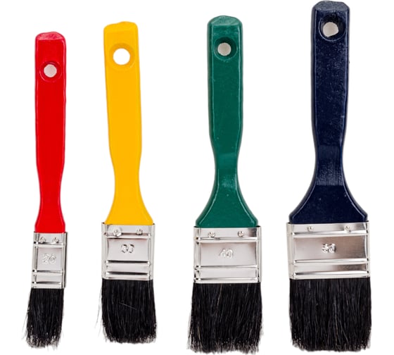 Изображение товара Набор кистей, натуральная щетина, деревянная ручка 20/30/40/50мм 4шт COLOR EXPERT 82664512