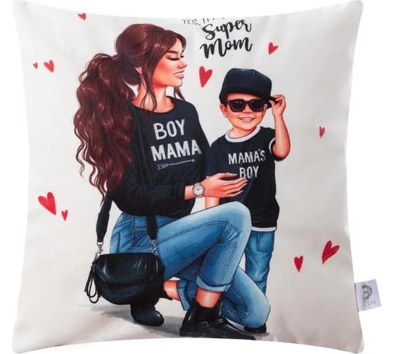 Изображение товара Чехол на подушку Этель Super mom 40х40 см, 100% полиэстер 4778567