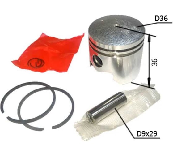 Изображение товара Поршневая группа в сборе для бензокос объемом 33 см³, 36 мм TORGWIN T227143