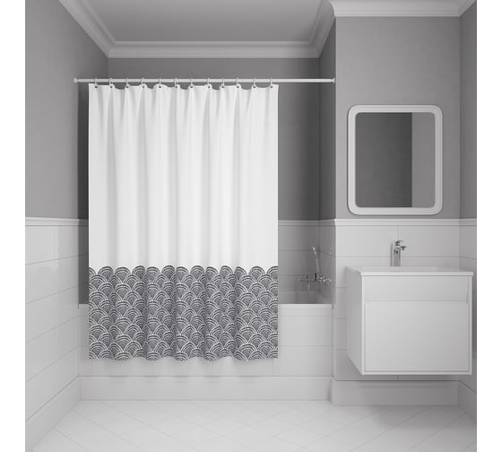 Изображение товара Штора для ванной IDDIS 200x180 см, Полиэстер, серый BW01P18i11
