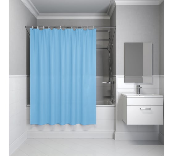 Изображение товара Штора для ванной IDDIS 200x240 см, Полиэстер, голубой BL06P24i11
