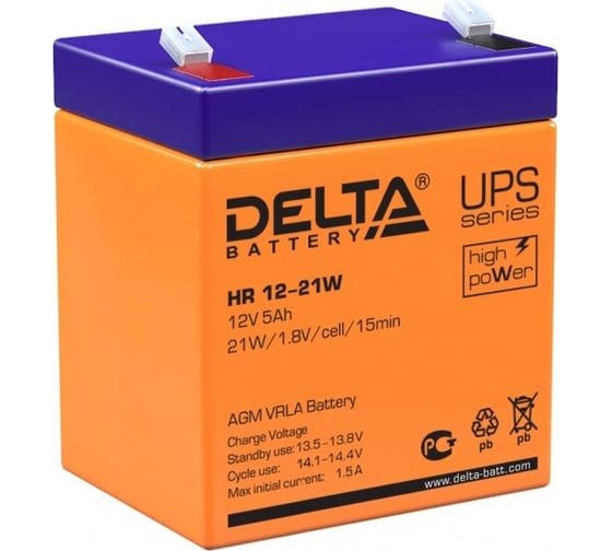Изображение товара Батарея аккумуляторная Delta HR 12-21 W