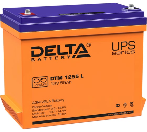 Изображение товара Батарея аккумуляторная Delta DTM 1255 L