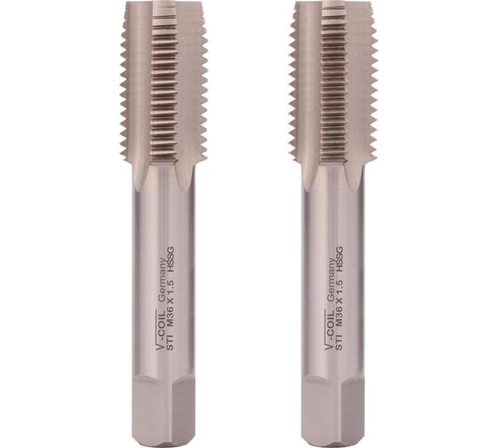 Изображение товара Набор метчиков из 2-х шт. для вставки VOELKEL STI М36 шаг 1.5 мм HSS-G V03063