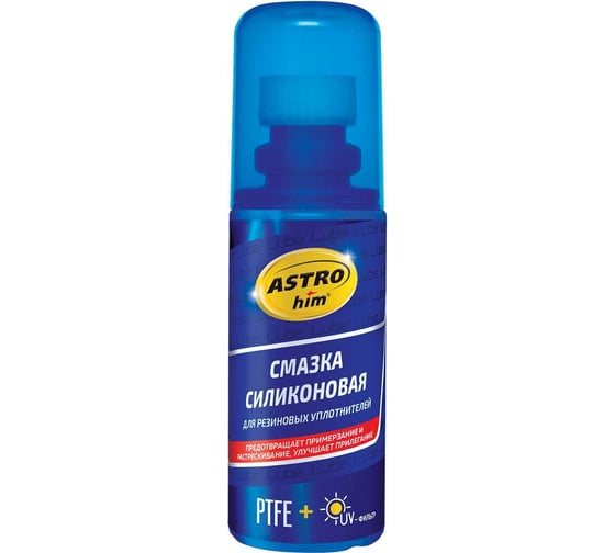 Изображение товара Силиконовая смазка для резиновых уплотнителей с ptfe Astrohim флакон с губкой-аппликатором 100 мл AC4642