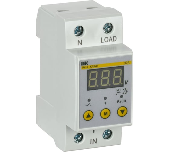 Изображение товара Однофазное реле напряжения IEK рн-д 36мм 32а IVR21-1-32