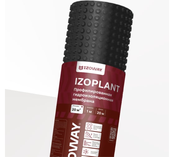Изображение товара Профилированная мембрана IZOWAY IZOPLANT 1x20 м (20 м2) 23498