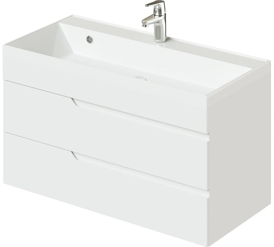 Изображение товара Подвесная тумба с раковиной ИТАНА alexa 100 1001x451x520 Белый глянец 4657792951964