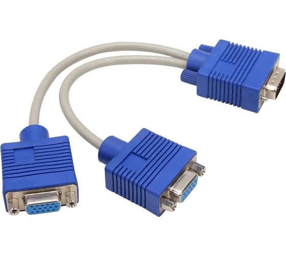 Изображение товара Кабель-разветвитель VCOM vga 1 - 2 1x15m/2x15f медь 0.2m VVG6530-0.2M