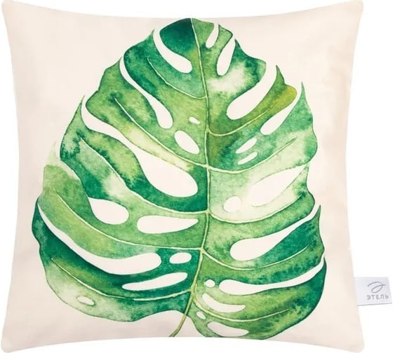 Изображение товара Чехол на подушку Этель Green leaf 40х40 см, 100% полиэстер, велюр 7515488