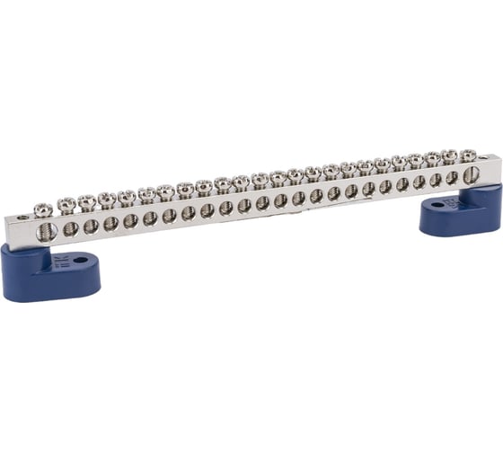 Изображение товара Шина IEK n "ноль" на двух угловых изоляторах с никелевым покрытием шни-6x9-24-у2-с YNN10-24-C2-K07-N