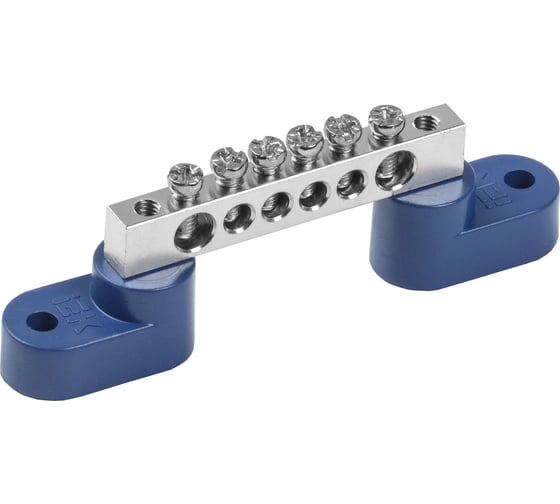 Изображение товара Шина IEK n "ноль" на двух угловых изоляторах с никелевым покрытием шни-6x9-6-у2-с YNN10-06-C2-K07-N