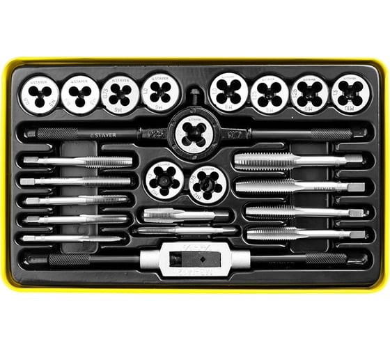 Изображение товара Набор метчиков и плашек STAYER MASTER 24 предмета 28020-H24