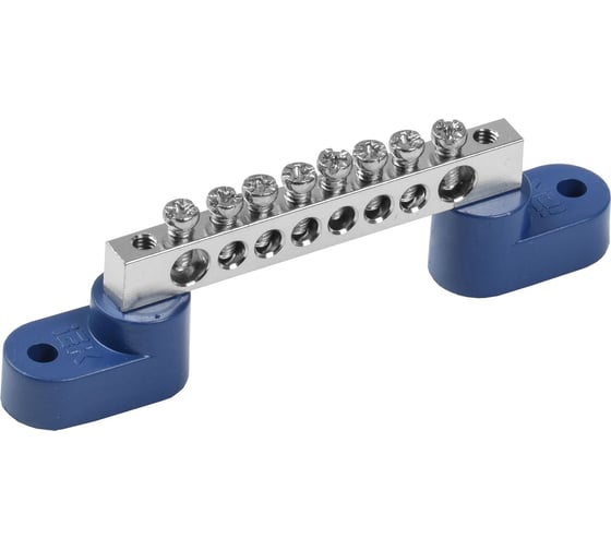 Изображение товара Шина IEK n "ноль" на двух угловых изоляторах с никелевым покрытием шни-6x9-8-у2-с YNN10-08-C2-K07-N