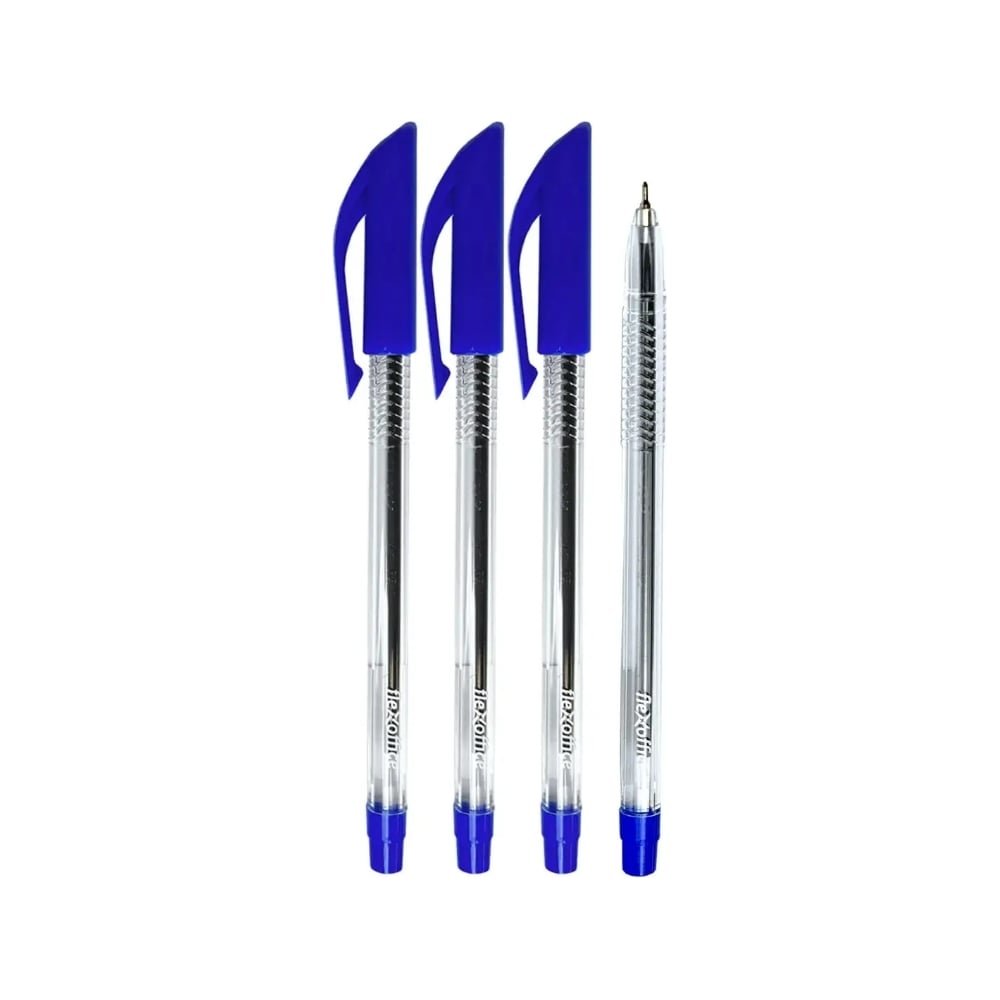 Шариковая ручка Flexoffice синяя, 4 шт. FO-049 BLUE/4B