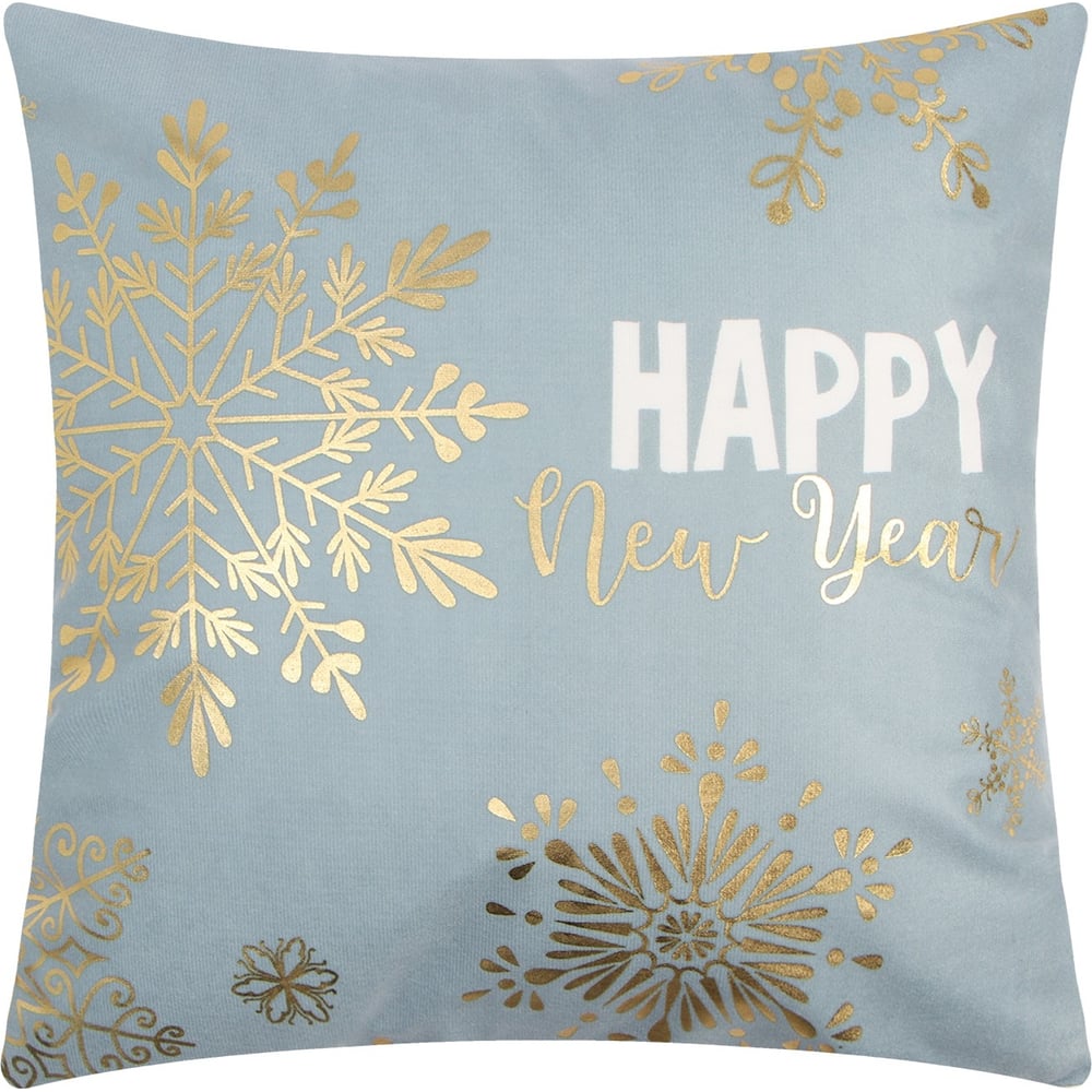 Изображение товара Чехол на подушку Этель Снежинки 40х40 см велюр новогодний стиль