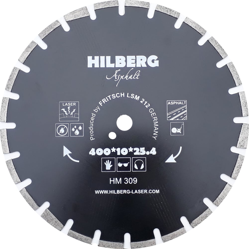 Изображение товара Диск алмазный отрезной по асфальту 400 мм сегментированный Hilberg HM309