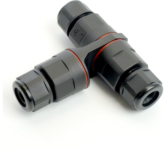 Изображение товара 3-контактный соединитель-коннектор STEKKER ld541 на 3 выхода, с СМК221 пружинным контактом, ip68, черный, 49194