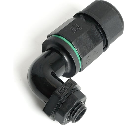 Изображение товара 3-контактный угловой соединитель-коннектор STEKKER ld543 с винтовым контактом, ip68, черный, 49196