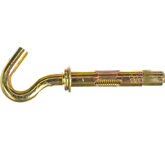 Изображение товара Анкерный болт с крюком Зубр 12 x 70 мм, 25 шт, желтопассивированный, Профессионал 302372-12-070