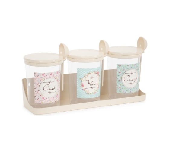 Изображение товара Набор емкостей ЗПИ Альтернатива ассорти 1л на полке бежевый М8684