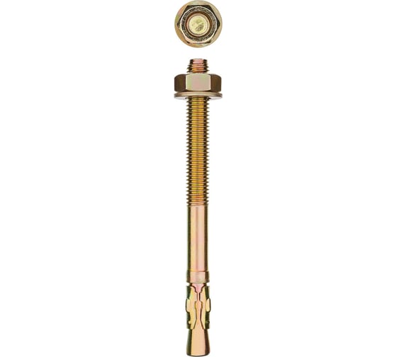 Изображение товара Клиновой анкер Зубр М16 х 200 мм, 6 шт, желтопассивированный 302032-16-200