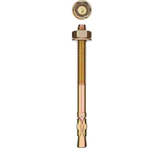 Изображение товара Клиновой анкер Зубр М16 х 220 мм, 6 шт, желтопассивированный 302032-16-220