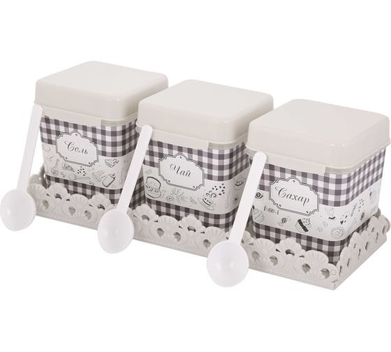 Изображение товара Набор емкостей ЗПИ Альтернатива Плетенка 1,2л на подставке М4726