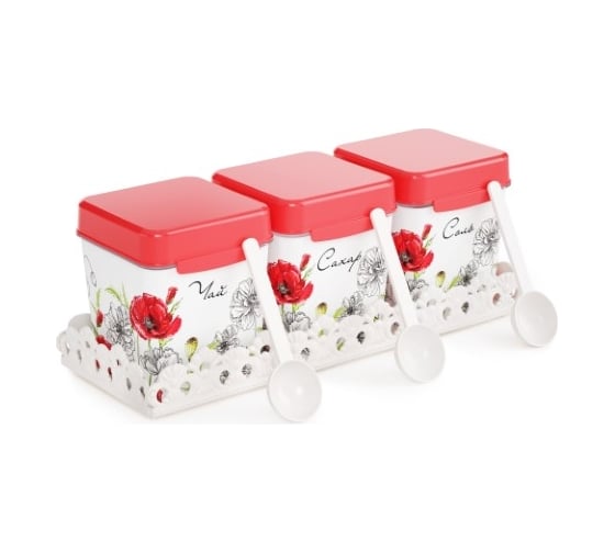 Изображение товара Набор емкостей ЗПИ Альтернатива Маки 1,2л на подставке М4725