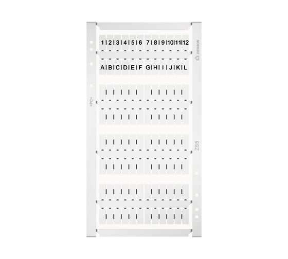 Изображение товара Маркировка для клемм Degson белая, 80 шильдиков, упак. 10шт. ZS6-80P-19-00Z(H)