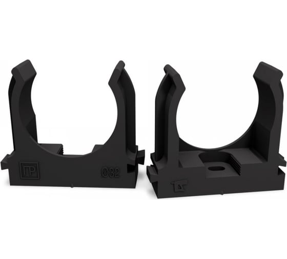 Изображение товара Крепеж-клипса для труб Промрукав для прямого монтажа черная в п/э д32 25 шт PR13.0134