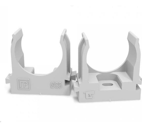 Изображение товара Крепеж-клипса для труб для прямого монтажа Промрукав серая в п д25 100 шт. PR13.0121