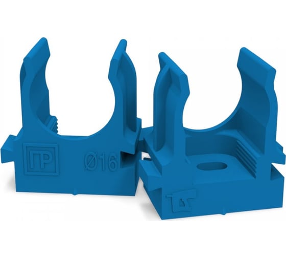 Изображение товара Крепеж-клипса для труб для прямого монтажа Промрукав синяя д16 100 шт. PR13.0143