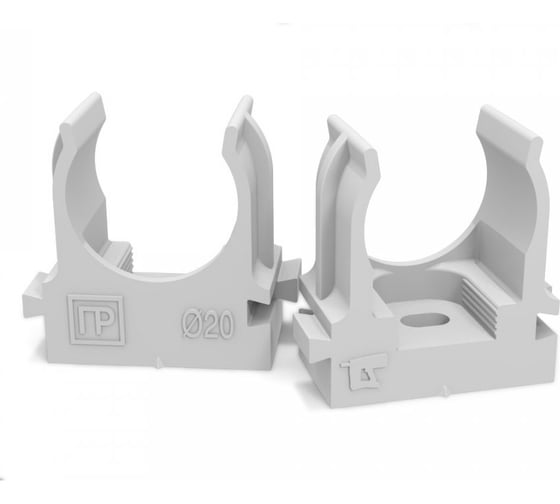 Изображение товара Крепеж-клипса для труб для прямого монтажа Промрукав серая в п д20 100 шт. PR13.0120