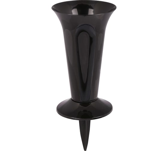 Изображение товара Ваза ЗПИ Альтернатива под срезку диаметр 129мм, высота 320мм с колышком черный М7551