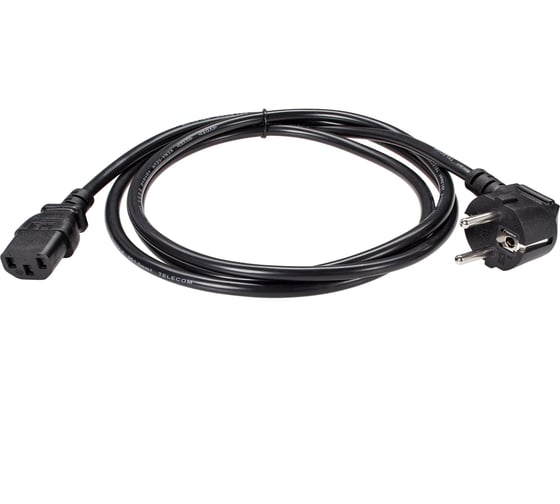 Изображение товара Кабель питания Telecom компьютер - розетка 220v eu угловой vde 3gх1.5mm2 1.8m медь TY021-CU1.5-1.8M