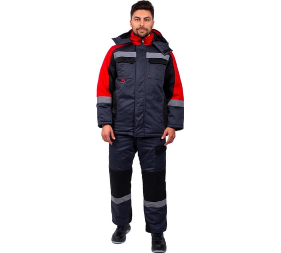 Изображение товара Зимний костюм ФАКЕЛ Фаворит-Мега черный/красный/серый, размер 52-54, рост 182-188 87472322.006