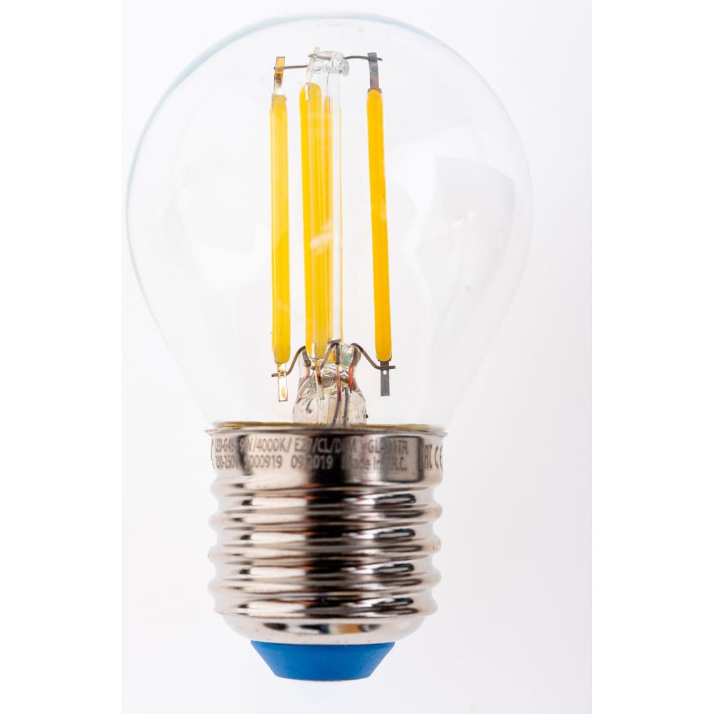 Диммируемая светодиодная лампа uniel форма шар серия air led-g45-9w/4000k/e27/cl/dim gla01tr ul-00005194
