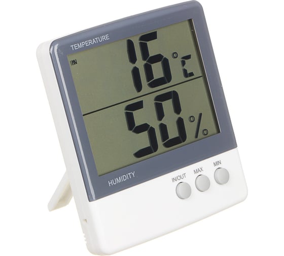 Изображение товара Электронный термометр INBLOOM 2 режима, с уличным датчиком, пластик, 10.8x10 см HTC-3 473-014