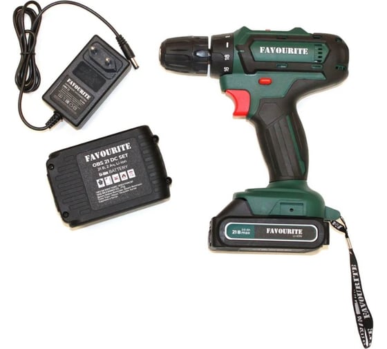 Изображение товара Дрель-шуруповерт аккумуляторная FAVOURITE OBS 21 DC SET 21В, 2Ач, кейс 150121421