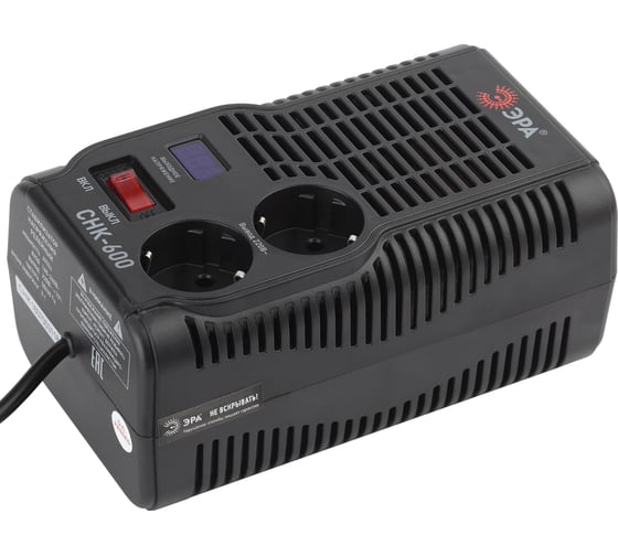 Изображение товара Компактный стабилизатор напряжения ЭРА СНК-600 160-260В/220В, 600ВА Б0032468