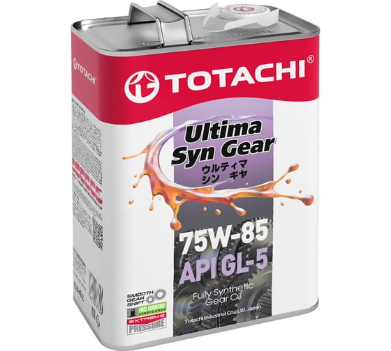 Изображение товара Трансмиссионное масло TOTACHI синтетическое Ultima Syn Gear 75W-85, GL-5, 4 л G3204