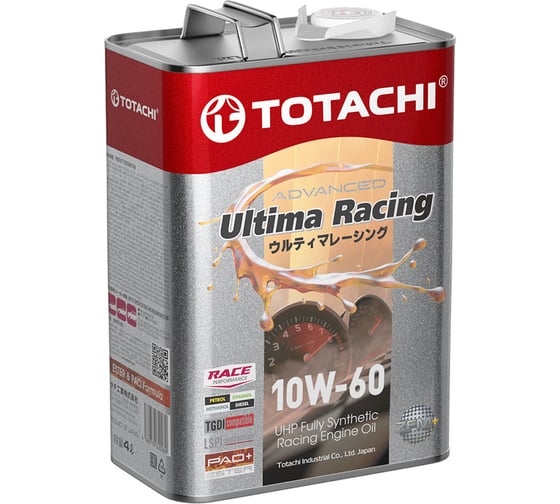 Изображение товара Моторное масло TOTACHI ULTIMA RACING UHP Fully Synthetic 10W-60, API SP, ACEA A3/B4, 4 л E5004