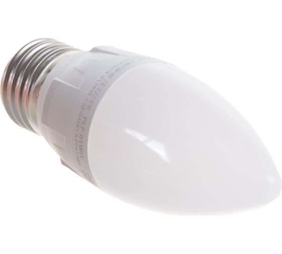 Изображение товара Светодиодная лампа Uniel Форма свеча, матовая. Серия ЯРКАЯ LED-C37 7W/WW/E27/FR PLP01WH UL-00002414