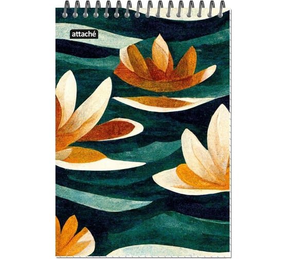 Изображение товара Блокнот Attache А5, 80 листов, клетка, гребень, цветная меловая обложка, bora, в ассортименте 1657546