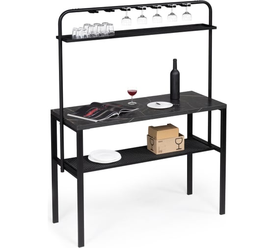 Изображение товара Стол Woodville нари 125x50x171 файерстоун / черный матовый 554137