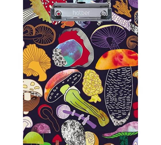 Изображение товара Папка-планшет Hatber А5ф с металлическим зажимом, матовая ламинация Mushrooms, 24 шт. 075747