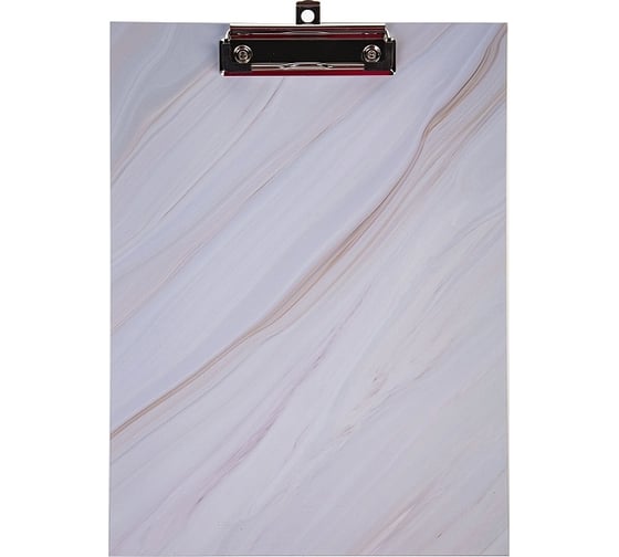 Изображение товара Папка-планшет Hatber А4 с металлическим зажимом, матовая ламинация Белый мрамор, 22шт. 075730